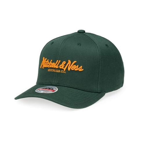 Mitchell & Ness Pinscript Basecap - Classic Red Snapback Verschluß (verstellbar/dehnbar) Green/Orange Herren Frauen Kinder Unisex Frühling Sommer Herbst Winter