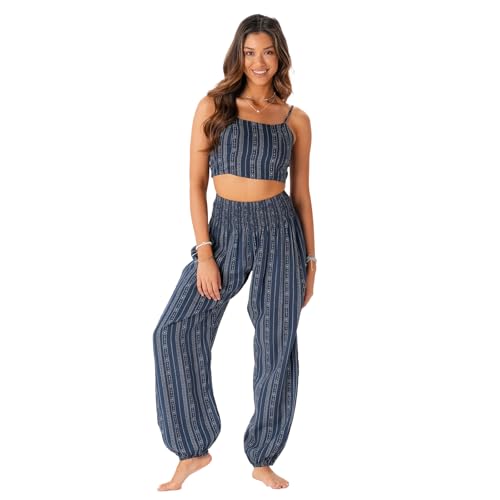 Image of Lotus and Luna Women's Harem Pants Thai Pants for Beach & Lounge High Waisted Flowy Boho Pants Genie Pants Yoga Pants