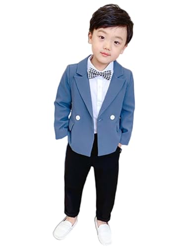 Costume 2 pièces garçon Kromoc avec veste croisée double boutonnage et pantalon