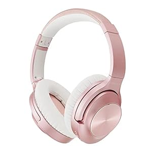 PowerLocus CD Bluetooth Koptelefoon Noise Cancelling, Actieve Ruisonderdrukkende Hoofdtelefoon (Rose Gold)