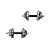 Coppia di Manubri Regolabili in Ferro, Placcati, 10kg 20kg 25kg 30kg, Set con Pesi Intercambiabili per Allenamento (20kg (10 + 10))