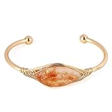 WETY Perlenarmband Damen,Rhombus-Kristallarmband Natürlicher Citrin-Armreif Mit Offener Manschette, Verstellbares Chakra-Armband, Reiki-Kristallschmuck Für Männer Und Frauen