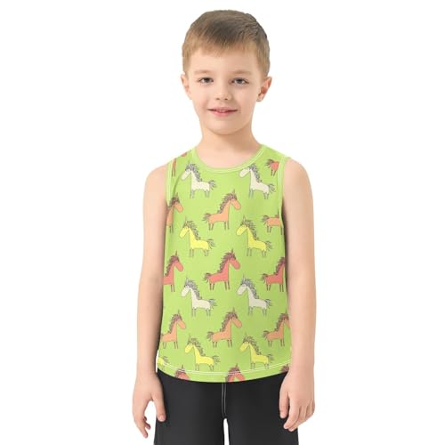 Baby Boys Sleeveless Tank Top Colored Unicorns Toddler Athletic Vest 3-10T2