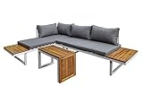 LC Garden »Sungardo« Gartenlounge Set weiß • Aluminium • Akazie Holz • Gartenmöbel-Set • Garten & Terrasse • Loungeecke