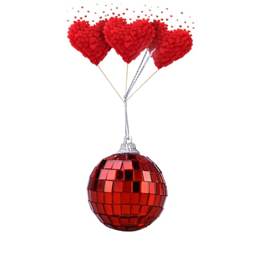 1 unidad de bola espejada roja para decoración en fiestas, bodas y festivales musicales, construcción sólida para una impresionante reflexión de luz