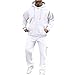 conjunto Deportivo para Hombre, Mens Velour Tracksuit, All White Outfits for Men, Men's Sweat Suits Jogging Tracksuit 2 Piece Set Casual Athletic Long Sleeve Hoodie Outfit White M
