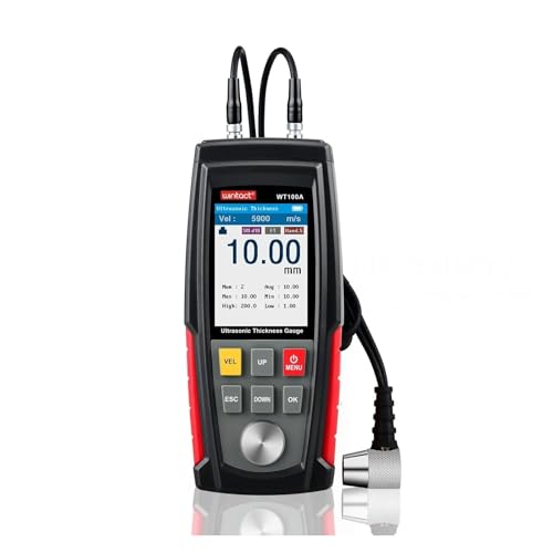 デジタル超音波厚さ計、UTメーター、測定範囲0.039〜11.81インチ、金属および非金属材料の測定用プローブ付き(WT100A)