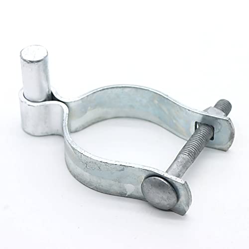 2 Pack Chain Link Fence Gate Post Hinge - Use for Outside Diameter Post/Pipe - Galvanized Chain Link Post Gate Hinge - Nut/Bolt Included (2-3/8 Inch) - Thumbnail 2