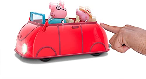Peppa Pig Lights & Sounds Family Fun Car Vehicle Playset, 3 Pieces - Includes Interactive Red Car With Peppa And Daddy Pig Figures - Toy Gift For Kids - Ages 2+ #TOP2