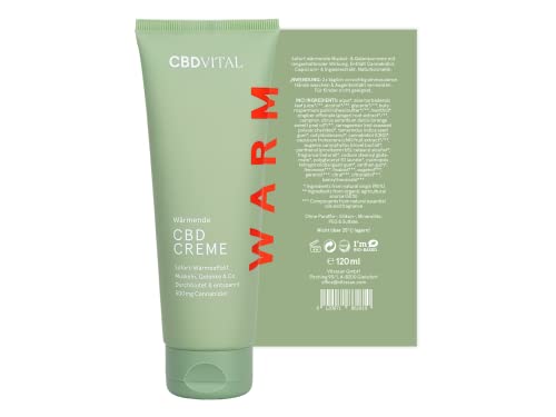 CBD Wärmende Salbe mit Soforteffekt | Hochdosierte Hanfcreme | Extra stark | Cannabis-Aktiv-Gel mit 500mg Cannabidiol, Chili & Ingwer | 100% vegan | CBDVITAL