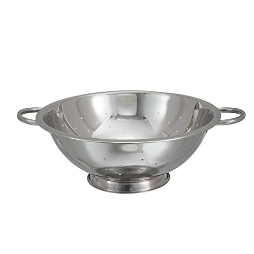 Image of Winco Stainless Steel Colander with Base, 14-Quart