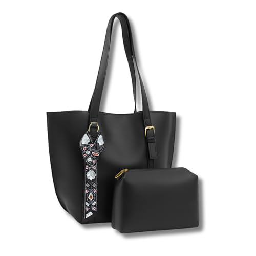 AYSLE 1628 Women’s Shoulder & Top-Handle Leather Bag + Pouch...