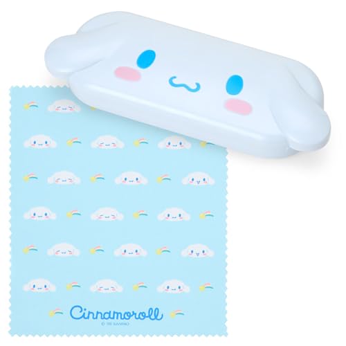 Sanrio Estojo de óculos em formato de rosto, personagem, Cinnamoroll, W 6.9 x D 2.6 x H 1.4 inches