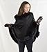 Cape-3-Ply Thick Cashmere Cape Coat with Fox Fur Trim for Women-Poncho-shrug-blanket-ruana-caplet-coat-cashmere cape