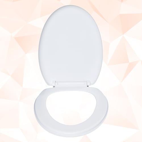 Image of Amazon Basics Slow Close Toilet Seat Cover with High Gloss Finish, Oval Shape, White, Polypropylene