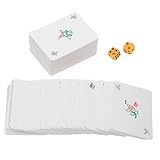 JUMPLAWN Mini Mahjong Kartenspiel Teilig mit Würfeln Tragbar und Leicht...