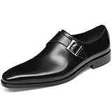 [フォクスセンス] ビジネスシューズ 革靴 本革 ドレスシューズ プレーントゥ 紳士靴 メンズ モンクストラップ ブラック 26.5cm D552-715-01
