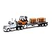 New Ray 16643 Newray 1: 43 Long Haul Trucker - International Lonestar Flatbed with Forklift & Pallets, White