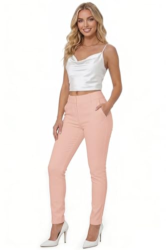 Image of Hybrid & Company Women's Work Chino Pants | Super comfy stretch fabric, flat front design, tailored fit, suitable for office, work, casual wear, and everyday comfort