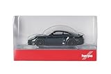 Herpa Modellauto Porsche 911 (991) Turbo, Verde British Racing Green, Miniatur im Maßstab 1:87, Sammlerstück, Made in Germany, Modell aus Kunststoff