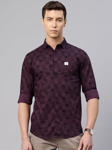 Image of Majestic Man Custom Abstract Printed Pure Cotton Slim Fit Casual Shirt
