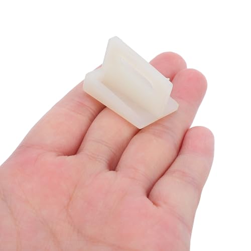 10 Pack Guías Inferiores para Puertas Pocket, Soportes de Montaje en Jamba de Plástico Beige con Tornillos | Herrajes para Guía Inferior de Puertas Deslizantes para Clósets y Sistemas Pocket, Reemplazo Montado en Marco, 1.18 x 0.79 pulg miniatura 4