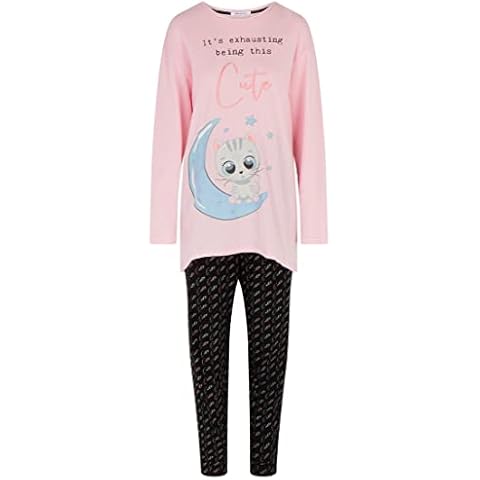MOONJAMS Ladies Cute Plus Size Glitter Pet Pyjama Set Cover