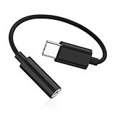 【YWXTW】USB Type-C to 3.5mm イヤホンジャックアダプタ 変換ケーブル タイプCからAuxオーディオアダプタケーブル HIFI音質 通話・音楽・音量調節可能 MacBook Air/Pro/iPad Pro/Android/タイプCに対応（ブラック）YWXTW-3.5mm转type-c
