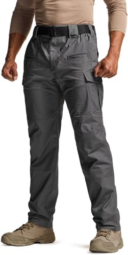 Image of CQR Men's Flex Stretch Tactical Pants, Water Resistant Ripstop Cargo Pants, Lightweight EDC Outdoor Work Hiking Pants