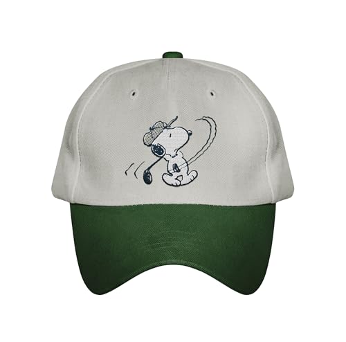 BRIEF INSANITY Snoopy Golf Hat - Peanuts Snoopy Merch Embroidered Hat Cartoon Themed Baseball Cap for Women and Men with Adjustable Buckle Strap