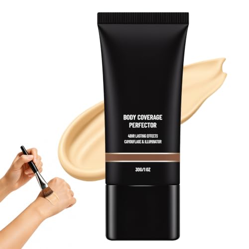 Body Coverage Perfector Waterproof Leg & Body Makeup Foundation, Full Coverage Tattoo Cover Up Concealer, Long Lasting Sweatproof & Transfer Resistant Body Makeup for Legs, Face (Natural color)
