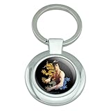 GRAPHICS & MORE Bruce Lee Dragon Keychain Classy Round Chrome Plated Metal