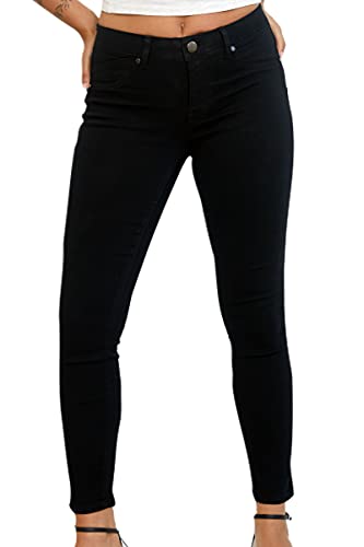 1822 Denim Women's Curvy 28" Magic Waistband Contour Skinny Jeans in Black, 16
