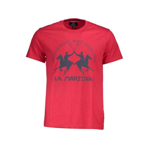 T-shirt graphique haut de gamme La Martina col rond coupe homme ajustée