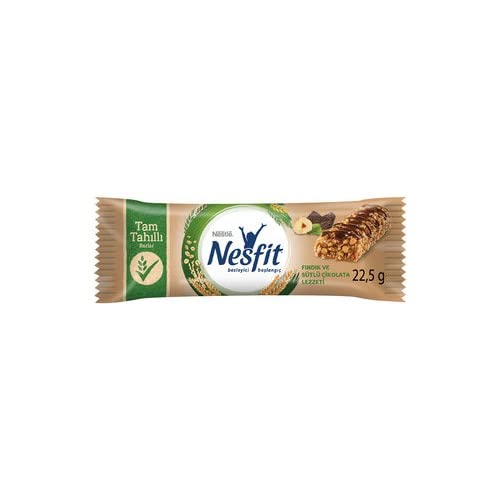 Nesfit Sütlü Çikolatalı Fındık Aromalı Tam Tahıllı Bar 22.5 gr x 16 Adet