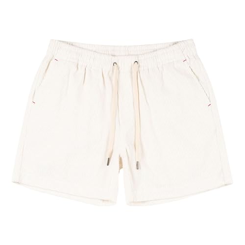 Pantalones cortos de pana para hombre con acabado relajado y confección de calle superior