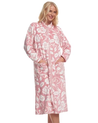 Peignoir zippé imprimé doux Suzy & Me vêtement de nuit confortable femme
