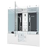 Kombination Badewanne Dusche K88-SW-EH-B-EA Duschtempel 180x100 cm OHNE Zusatzoption