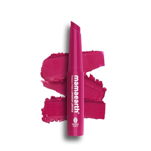 Image of Mamaearth Moisture Matte Longstay Mini Lipstick with Avocado Oil & Vitamin E for 12 Hour Long Stay- 12 Berrylicious Magenta- 0.7 g