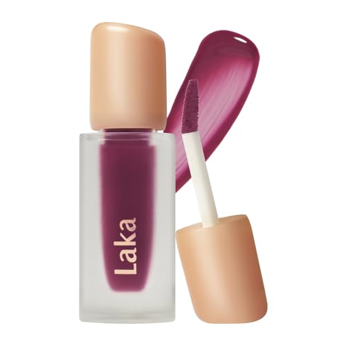 Laka Fruity Glam Tint | Glowing Korean Lip Tint with Hydrating Lightweight Texture | Buildable Color, Non-Sticky High Shine Gloss | K-Beauty Korean Makeup | #130 Fogberry, 0.15oz
