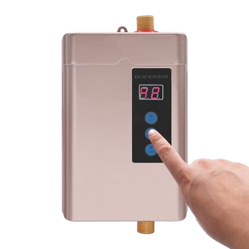 Durchlauferhitzer, 4KW Elektrischer Sofort-Wassererhitzer, Touchscreen-Tankless-Wassererhitzer Mini-Wassererhitzer mit LCD-Anzeige, Instant Warmwasserbereiter mit Fernbedienung