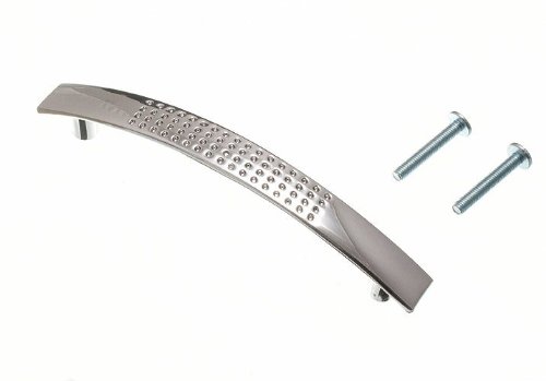 6 X Dimpled D Style Cupboard Handles 96mm Chromed Finish