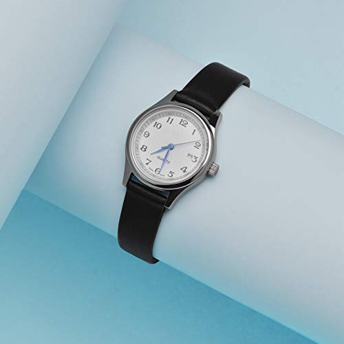 Wocci 18Mm Lug Width, Elegant Watch Band, Genuine Leather Replacement Strap With Silver Buckle (Black) #TOP5