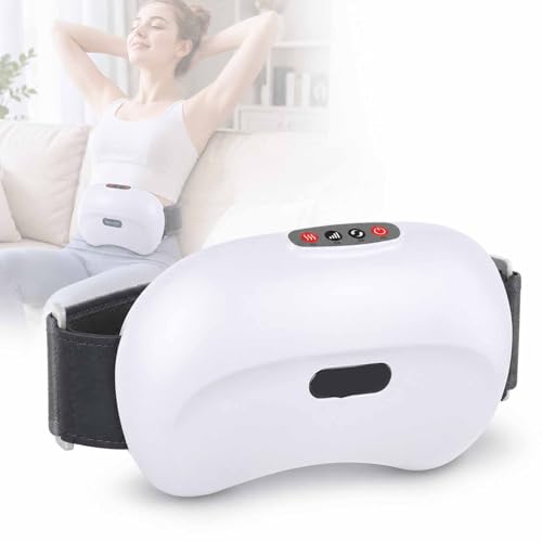 Instrumento masajeador abdominal, masajeador automático para abdomen, calor a 45 °C, amasado dual con discos, 12 cabezales magnéticos, 3 niveles de velocidad y temperatura, diseño curvo para abdomen, espalda, cuello y piernas miniatura 1