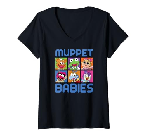 T-shirt Disney Muppet Babies Squares col V pour rompre la monotonie des hauts basiques