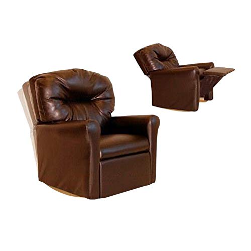 Dozydotes Contemporary Brown Leather Like Rocker Recliner #TOP1