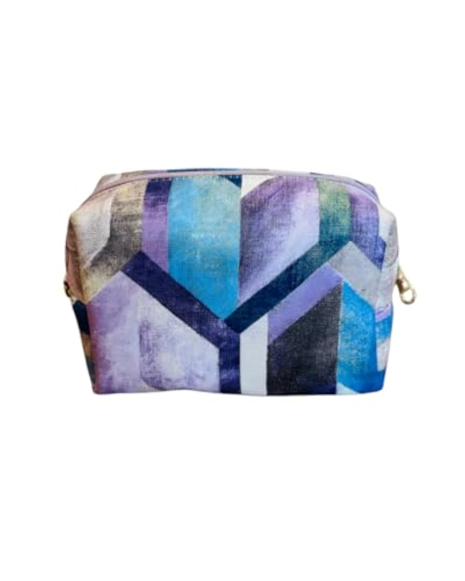 Geometric Print Makeup Bag, Travel Toiletry Organizer
