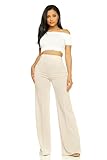Cemi Ceri Women’s High Waist Wide Leg Dress Pants – Elegant Flared Business Slacks for Office & Casual Wear, Comfortable Work Trousers, Nude, Large