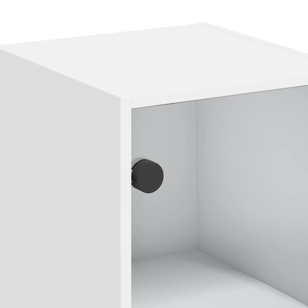 vidaXL Armoire Murale avec Portes en Verre, Meuble de Rangement Suspendu avec Compartiment, Organisateur de Maison Salle de Séjour Intérieur, Moderne, Blanc