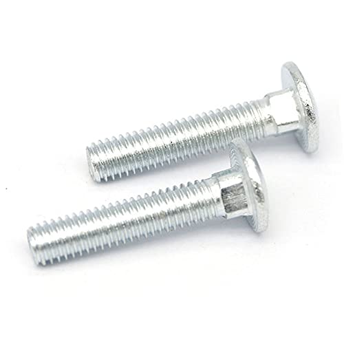 Image of 50 Pcs Carriage Bolts, Coach Bolts,Neck Carriage Bolt, Round Head, Square Neck, Zinc Plated (M4-0.7x12mm)
